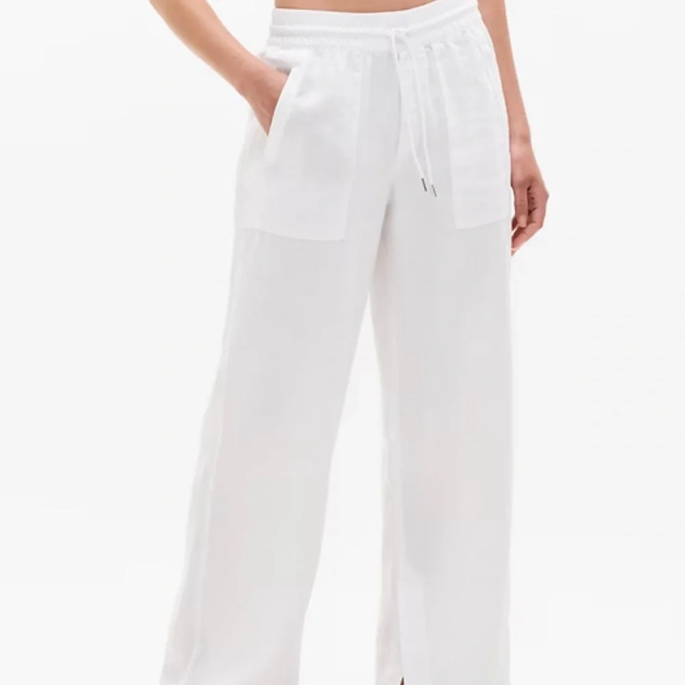 Athleta Retreat Linen High Rise Wide Leg Pant White Size Small - Never Worn - Picture 3 of 12
